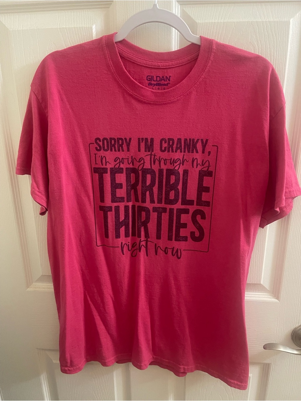 Gildan Bright Pink Short-Sleeve Graphic Tee - "Terrible Thirties"
